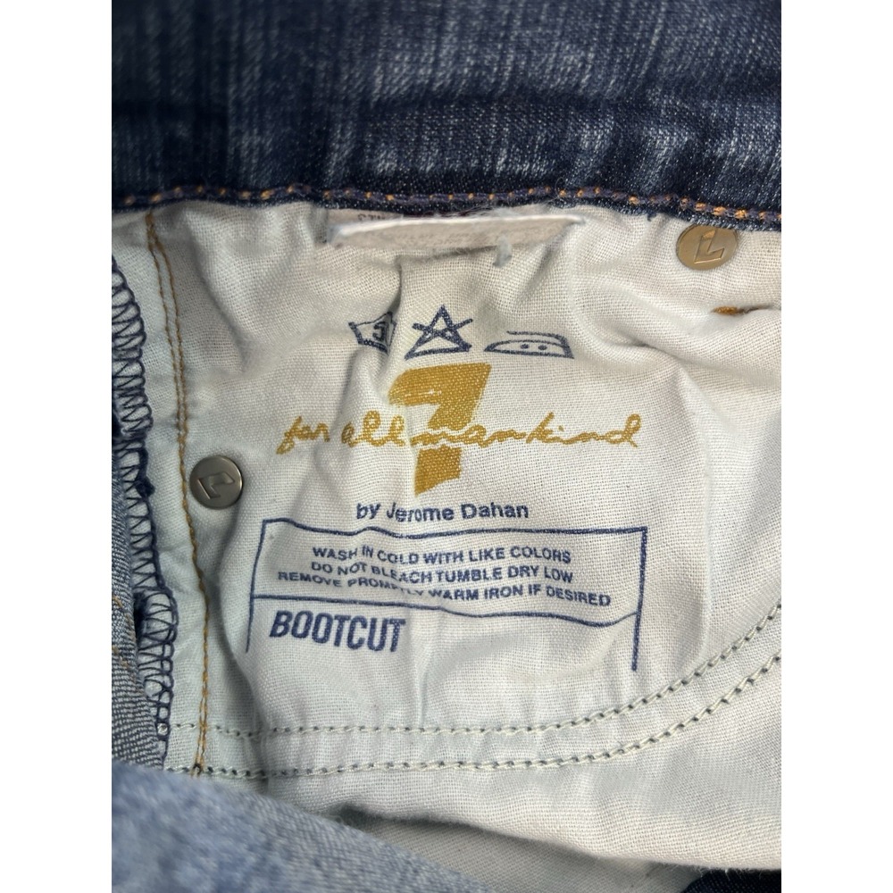 7 For All Mankind Bootcut Jeans Medium Wash Blue Denim Low Rise Womens Size 27 - Picture 7 of 9